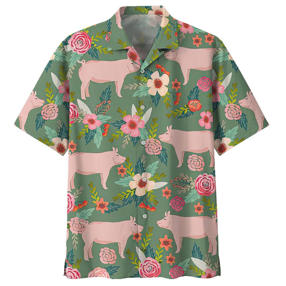 Pig Hawaiian Shirt Red For Men Women