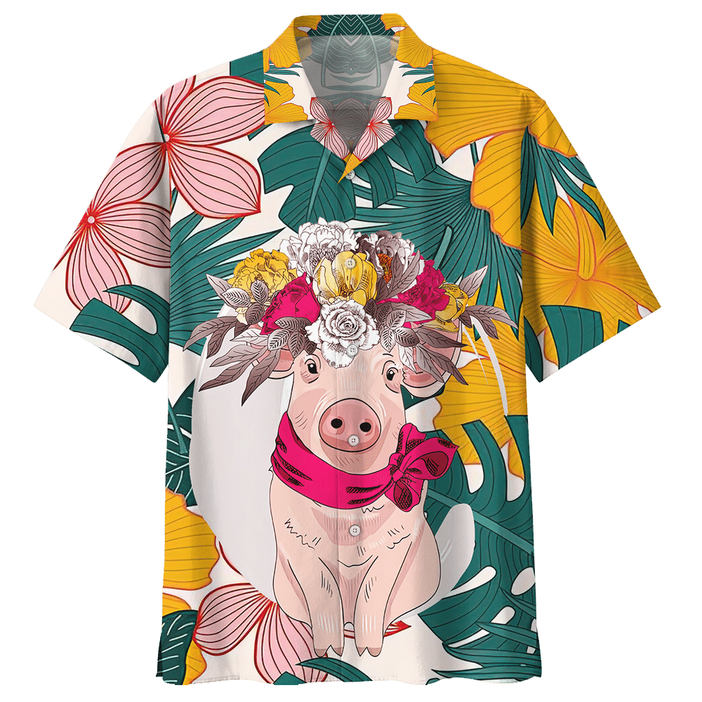 Pig Hawaiian Shirt Sport Grey For Men Women