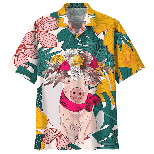 Pig Hawaiian Shirt Sport Grey For Men Women