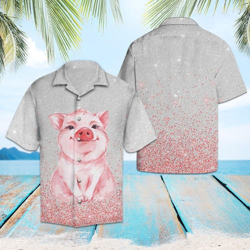 Pig Lover Pink Gray Amazing Design Hawaiian Shirt For Men Women