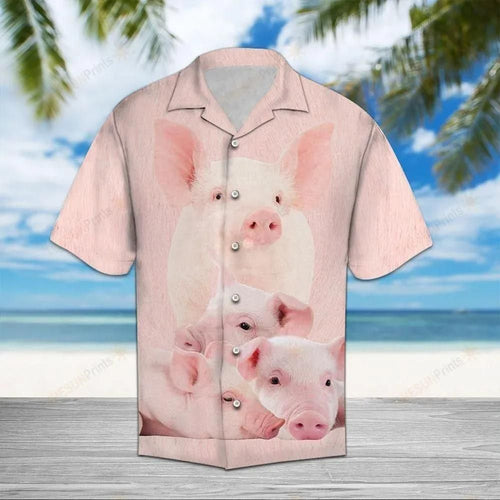 Pig Pink Unique Design Hawaiian Shirt For Men Women