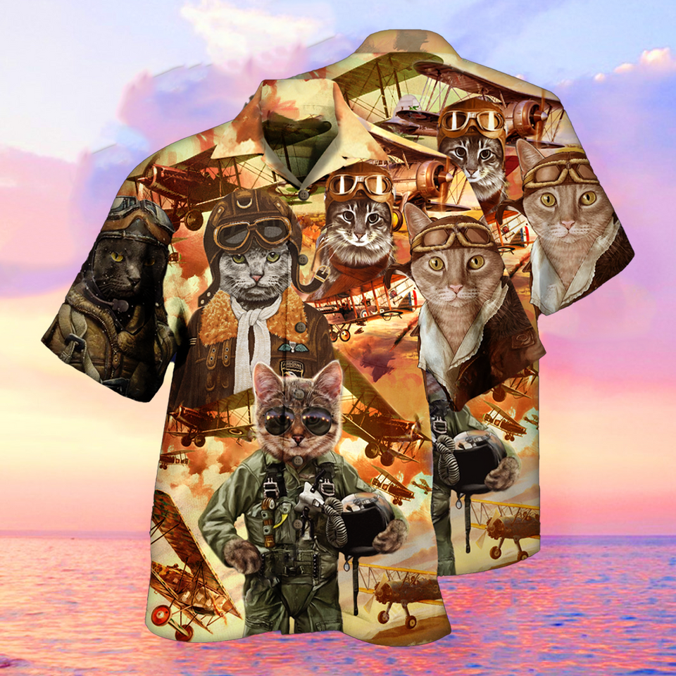 Pilot Cats Hawaiian Shirt For Men Women