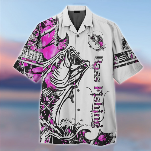 Pink Bass Fishing Hawaiian Shirt For Men Women