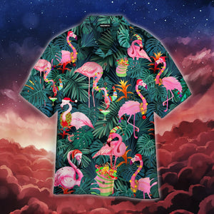 Pink Christmas Flamingo Hawaiian Shirt For Men Women