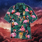 Pink Christmas Flamingo Hawaiian Shirt For Men Women