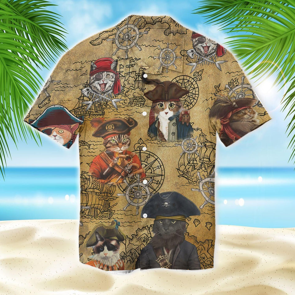 Pirate Cat Brown Amazing Design Hawaiian Shirt For Men Women