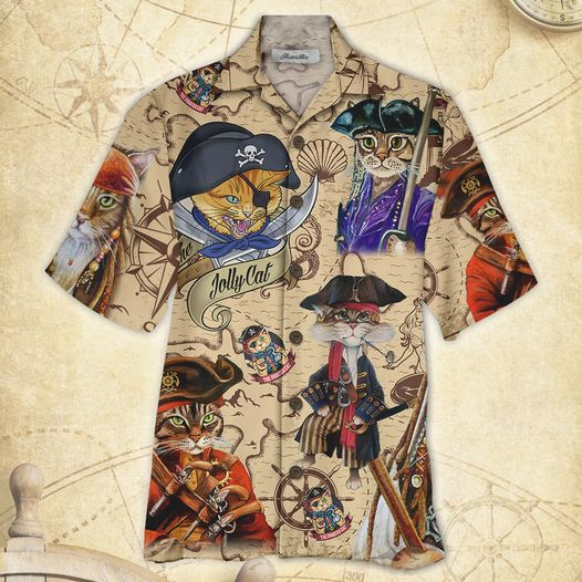 Pirate Cat Hawaiian Shirt For Men Women