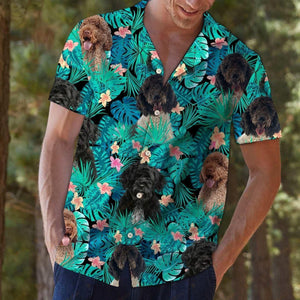Portuguese Water Dog Tropical Green Unique Design Hawaiian Shirt For Men Women
