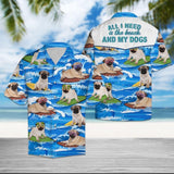 Pug Beach My Dogs Blue Unique Design Hawaiian Shirt For Men Women