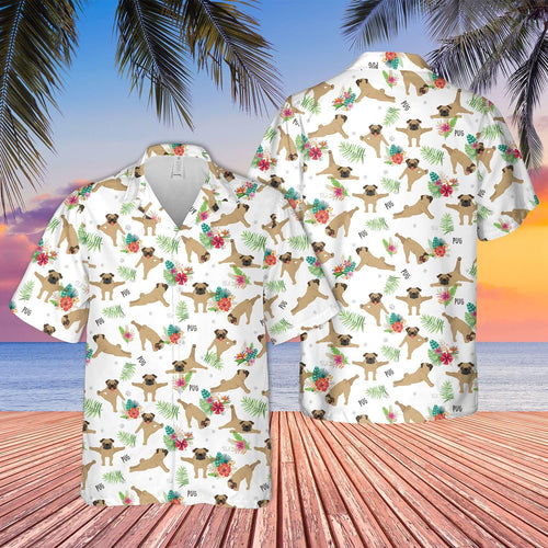 Pug Dog Lovers Funny Gift Hawaiian Shirt For Men Women