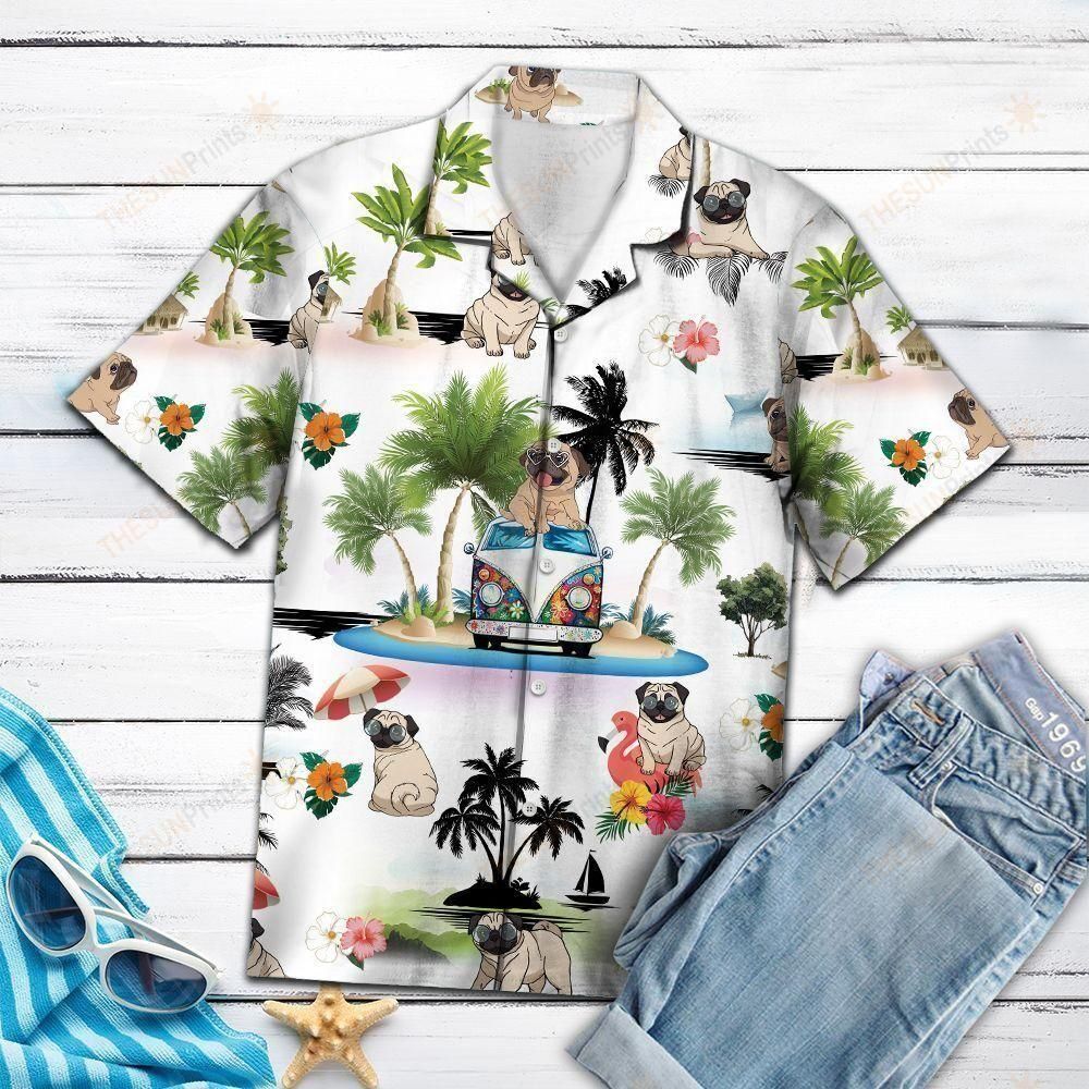 Pug Vacation Multicolor Best Design Hawaiian Shirt For Men Women