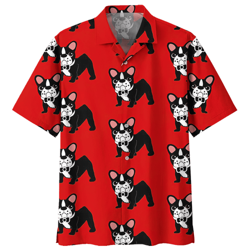 Red French Bulldog Hawaiian Shirt For Men Women