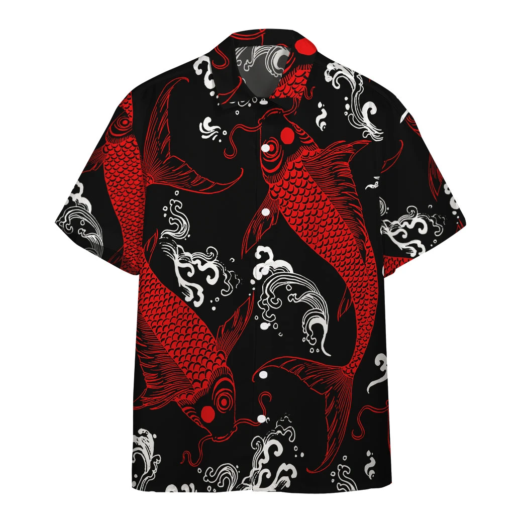 Red Koi Fish Hawaiian Shirt For Men Women