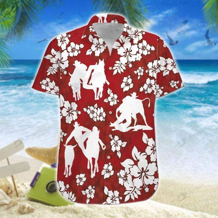 Red Steer Wrestling Hawaiian Shirt For Men Women