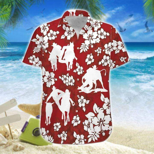 Red Steer Wrestling Hawaiian Shirt For Men Women