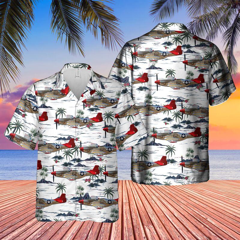 Red Tail Mustang Bunny Hawaiian Shirt For Men Women