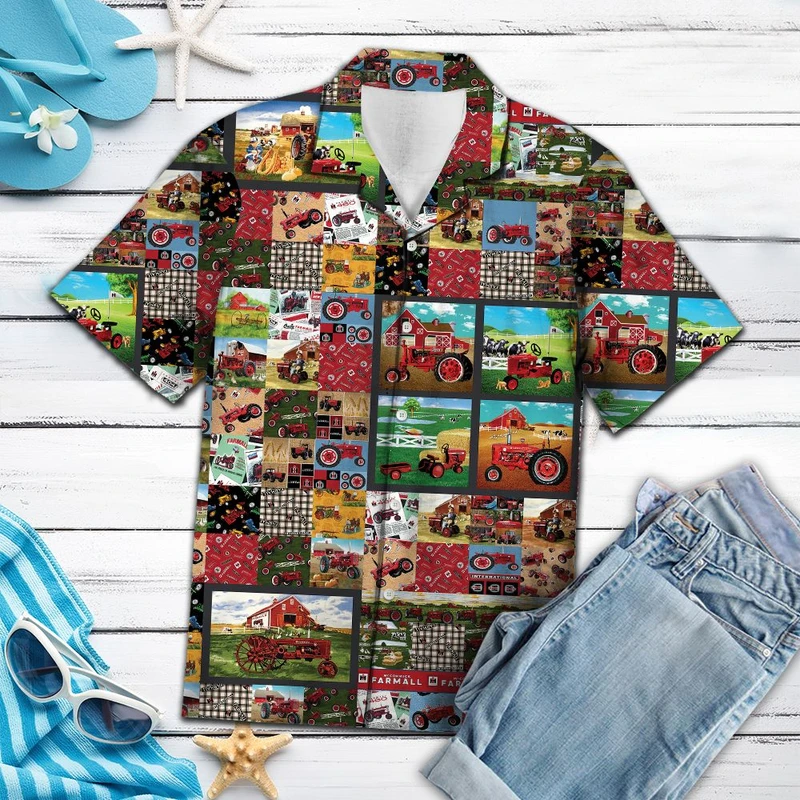 Red Tractor Hawaiian Shirt For Men Women