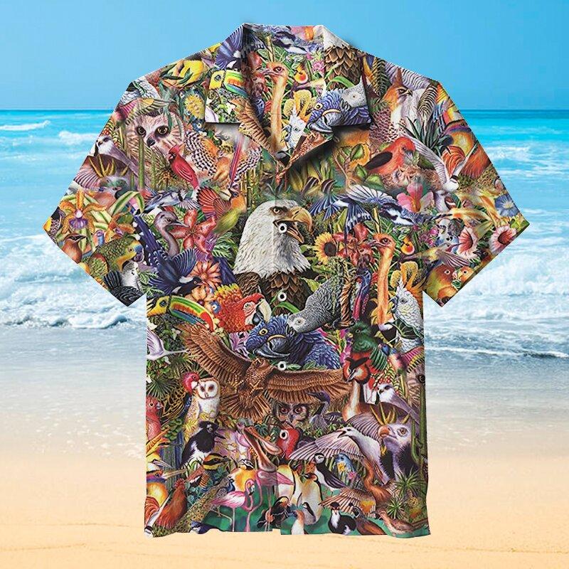 Retro Animals Birds Hawaiian Shirt For Men Women
