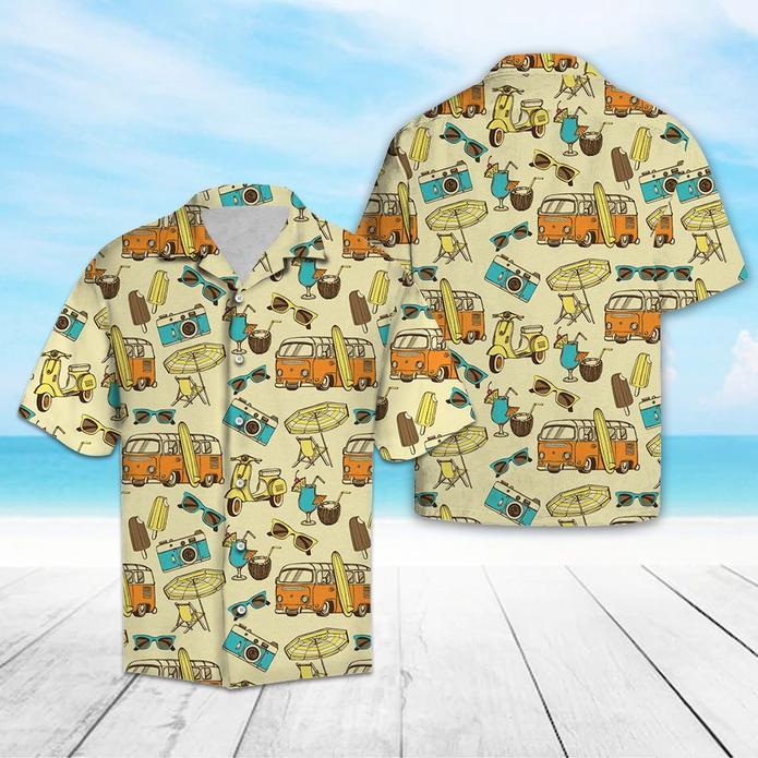 Retro Summer Vacation Hawaiian Shirt For Men Women