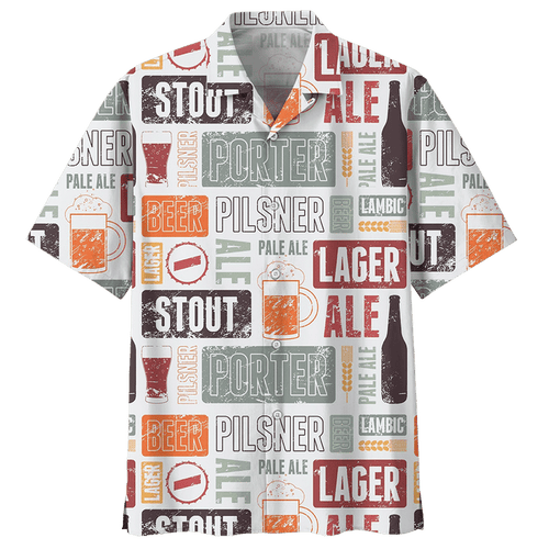 Retro Vintage Hawaiian Aloha Shirt Beers Pattern For Men Women