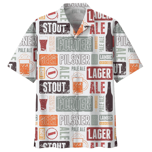 Retro Vintage Hawaiian Aloha Shirt Beers Pattern For Men Women