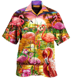 Romantic Sunset With Flamingo Pink Unique Design Hawaiian Shirt For Men Women