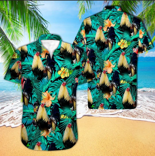 Rooster Hawaiian Shirt For Men Women
