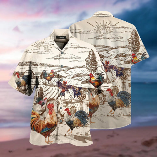Rooster Hawaiian Shirt For Men Women