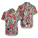 Rose Zebra Watercolor Painting Art Hawaiian Shirt For Men Women