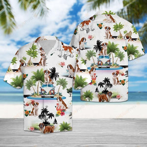 Saint Bernard Vacation Multicolor Unique Design Hawaiian Shirt For Men Women