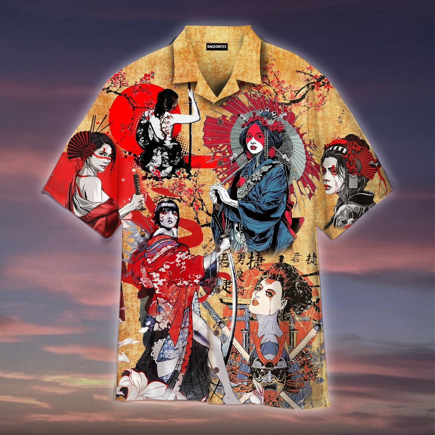 Samurai Girl Hawaiian Shirt For Men Women