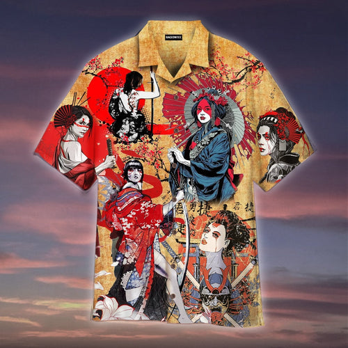 Samurai Girl Hawaiian Shirt For Men Women