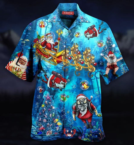 Santa Claus Explore The Sea Hawaiian Shirt For Men Women