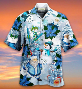 Santa Claus In Blue World Hawaiian Shirt For Men Women