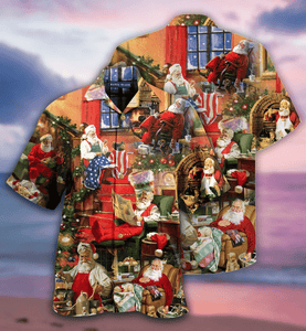 Santa Claus In Daily Life Hawaiian Shirt For Men Women