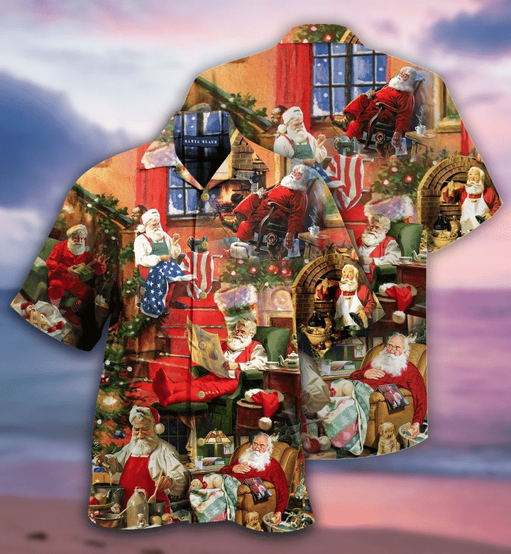Santa Claus In Daily Life Hawaiian Shirt For Men Women