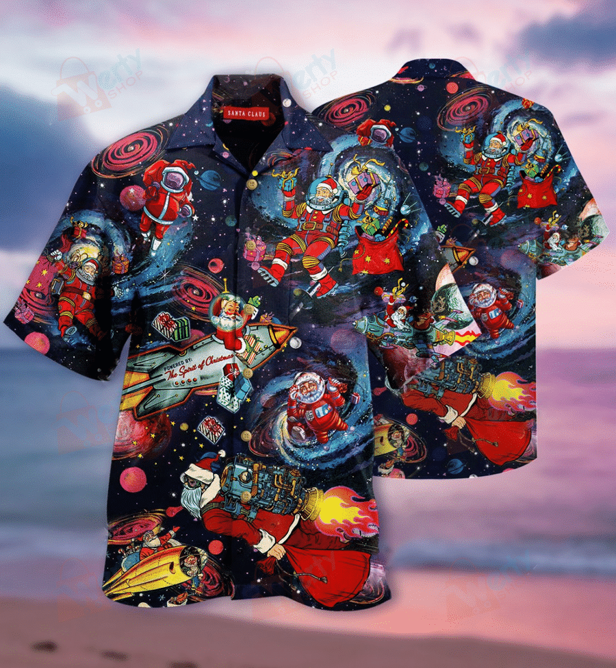 Santa In The Space Hawaiian Shirt For Men Women