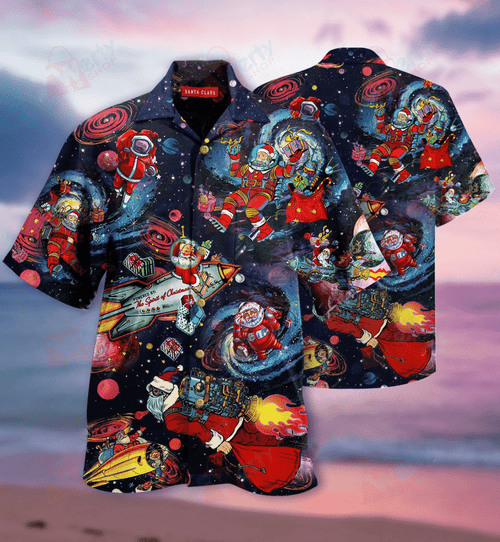 Santa In The Space Hawaiian Shirt For Men Women