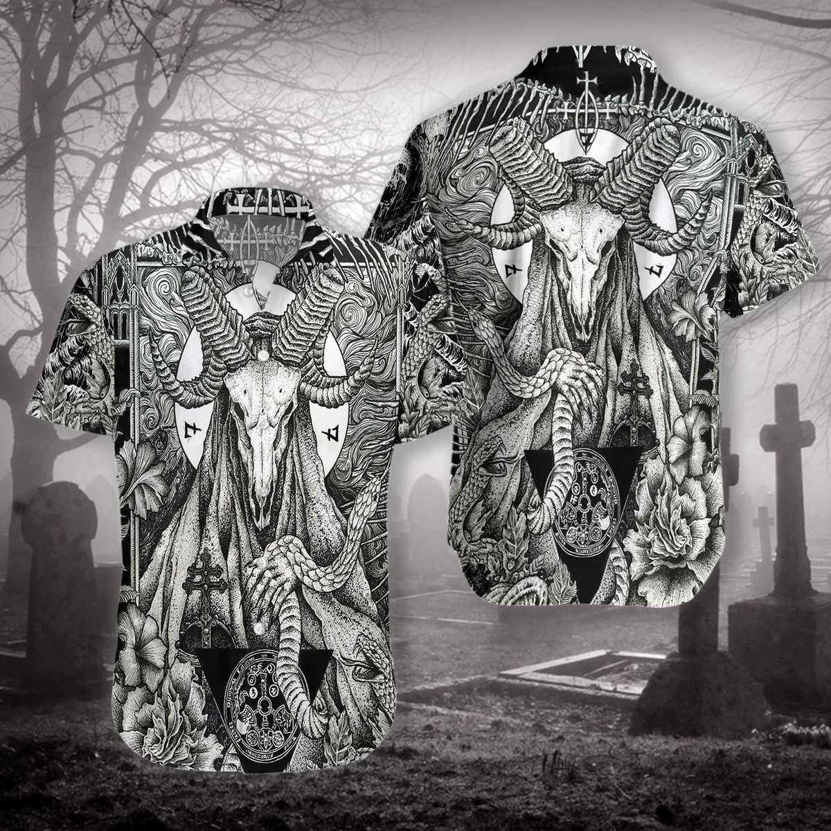 Satanic Pagan Demon Hawaiian Shirt For Men Women