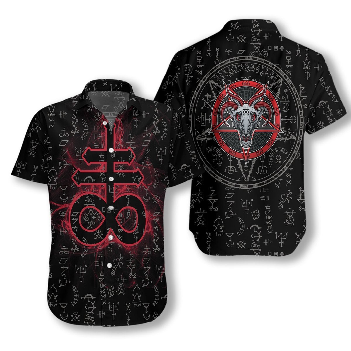 Satanism Magic Circle Hawaiian Shirt For Men Women
