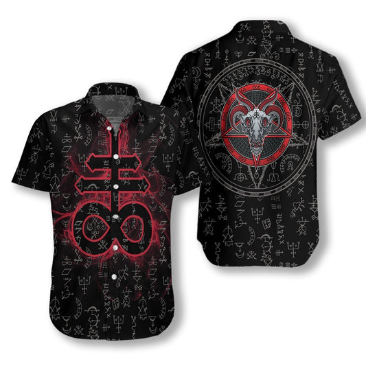 Satanism Magic Circle Hawaiian Shirt For Men Women