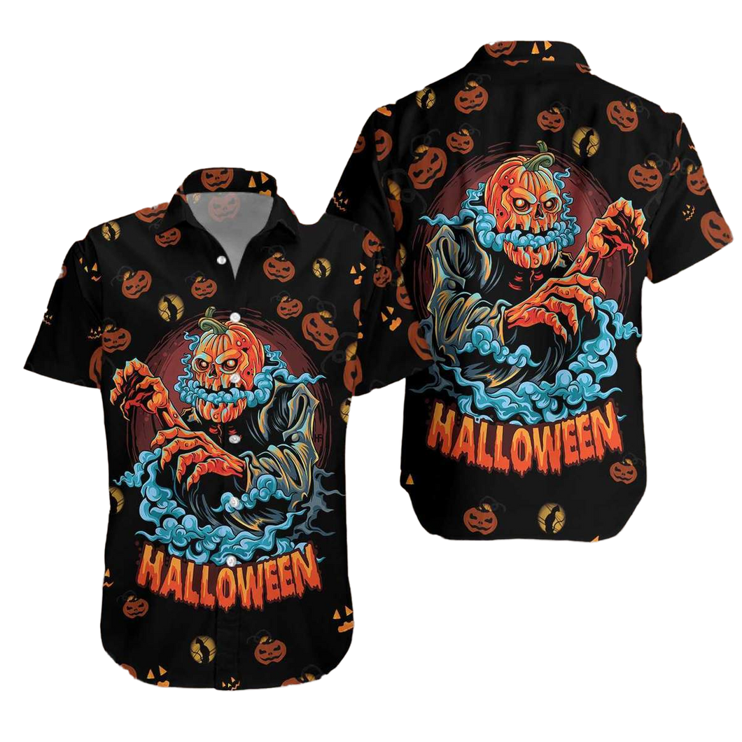Scary Pumpkin Halloween Hawaiian Shirt For Men Women