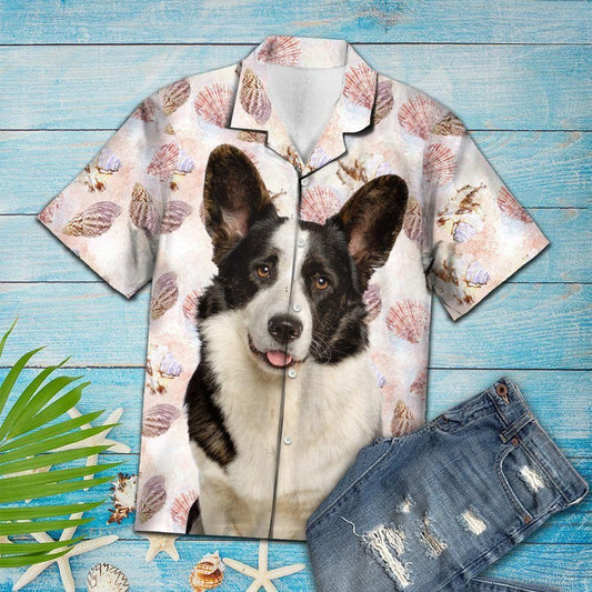Seashells Cute Cardigan Welsh Corgi Pink Awesome Design Hawaiian Shirt For Men Women