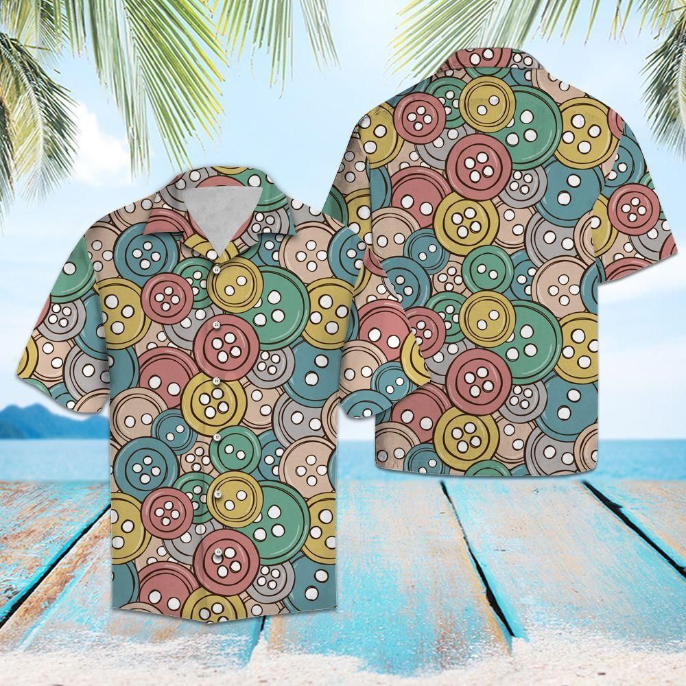 Sewing Buttons Colorful Nice Design Hawaiian Shirt For Men Women