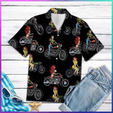 Sexy Girl Motorbike Hawaiian Shirt For Men Women