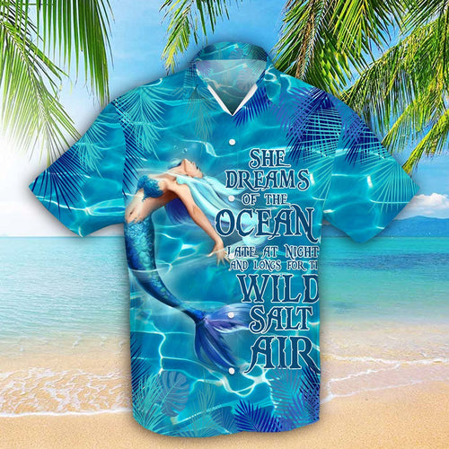 She Dreams Of The Ocean Hawaiian Shirt For Men Women