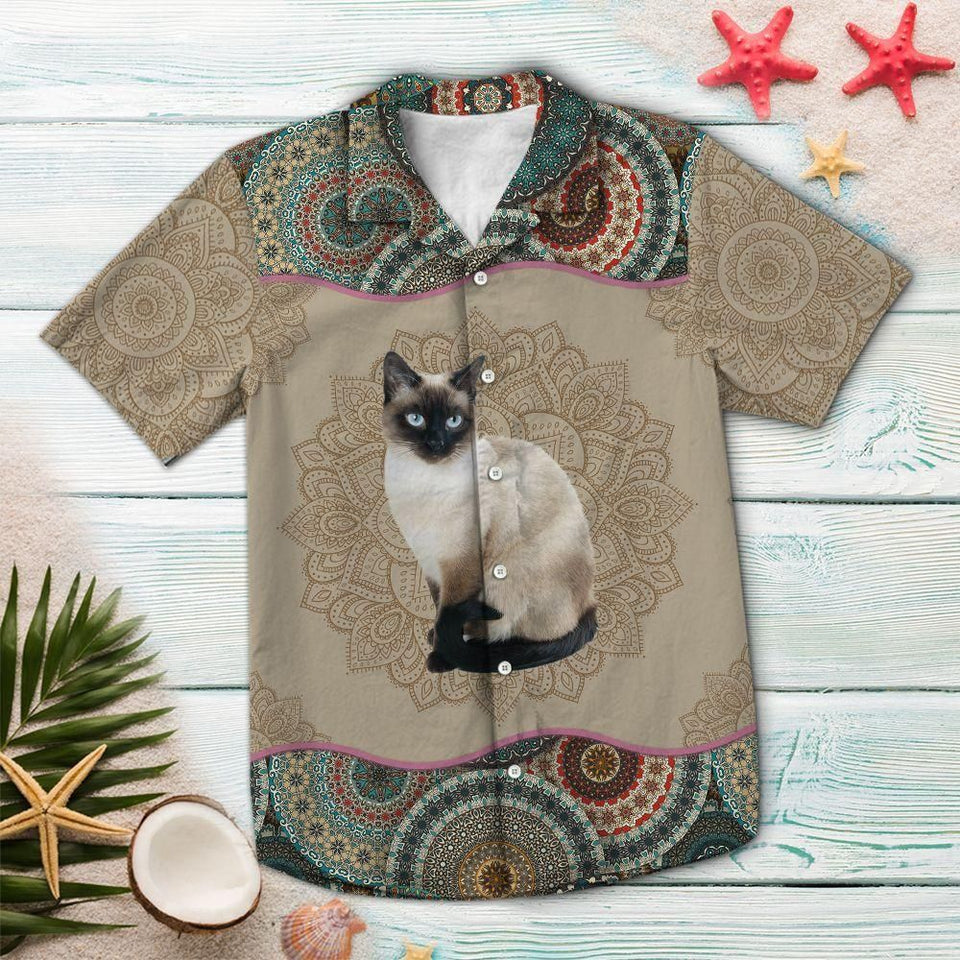 Siamese Cat Mandala Multicolor Amazing Design Hawaiian Shirt For Men Women