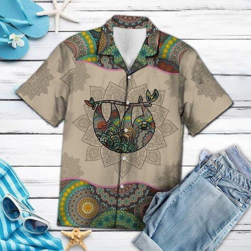 Sloth Mandala Hawaiian Shirt Sloth Presents
