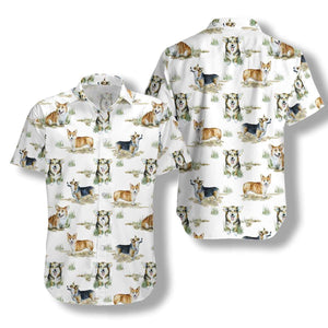 Smiling Corgi Hawaiian Shirt