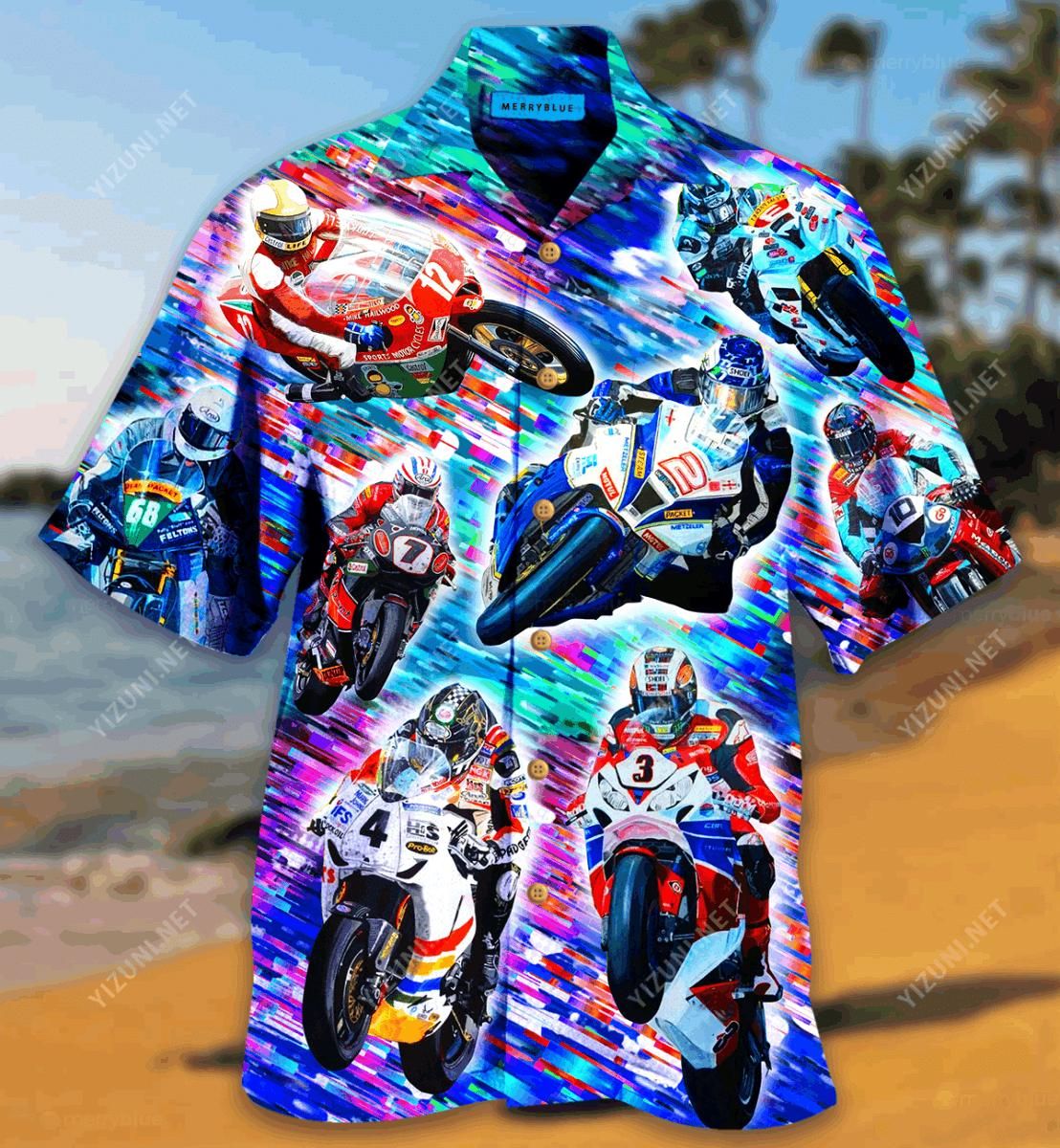 Some Men Are Just Born With Motorcycle Racing In Their Souls Colorful Amazing Design Hawaiian Shirt